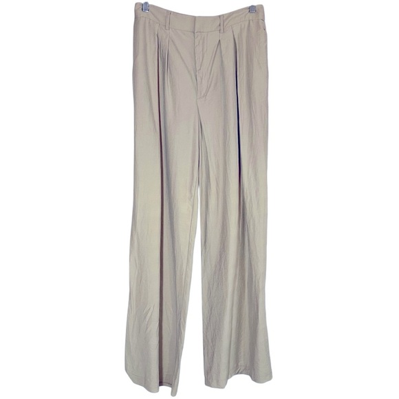 Zara Wide Leg Pants Sage Pistachio Green Flat Front Medium NWOT *Has Flaws* - Picture 16 of 16